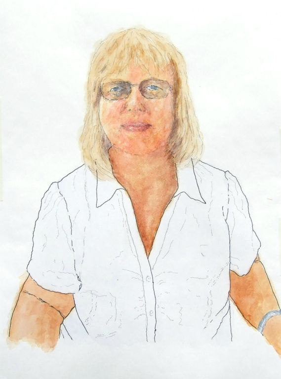 Pen and watercolour wash